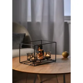 philippi Windlicht York Glas Schwarz