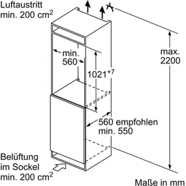 Bosch Serie 6 KIL32ADD1 Einbaukühlschrank (147 l, 1021 mm hoch)