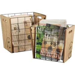 Zeitungsständer Naturfarben, 2er Set