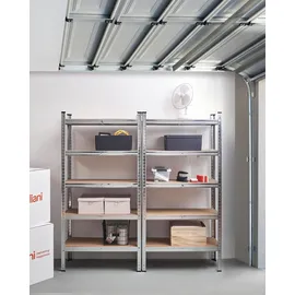 Beliani Garagenregal 2er Set 75 x 30 x 0 cm Silber