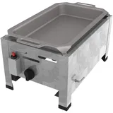 ChattenGlut Professional Gastrobräter 1-flammig - freistehendes Tischgerät aus Edelstahl mit Stahlbrenner - 4,5 kW Gasbräter regelbar für Flüssiggas, mit Pfanne, 340x530x270 mm,