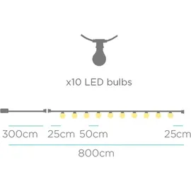 Licht-Erlebnisse Lichterkette LED 5 m Weiß