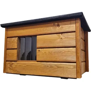 Katzenhütte hölzernes Katzenhaus Katzenhöhle isoliert Outdoor draußen 57 x 44 x 36 cm