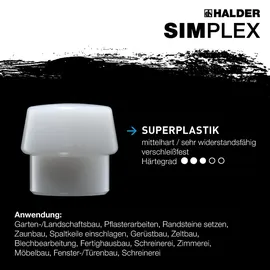 Halder SIMPLEX Vorschlaghammer Ø 60 mm Gummi / Superplastik mit Tempergussgehäuse