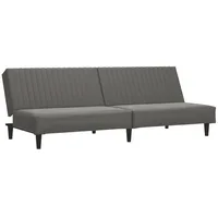 vidaXL Schlafsofa 2-Sitzer Grau Kunstleder