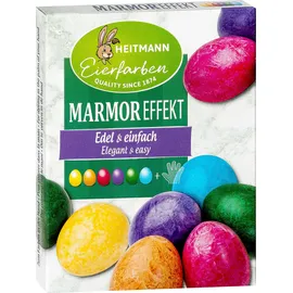 Heitmann Eierfarben Marmoreffekt 6 flüssige Eierfarben, 1017216, 30 Milliliters, gelb, rot, violett, grün, orange, blau, 5 ml