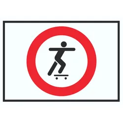 HB-Druck Skateboard fahren verboten Symbol Schild A5 Rückseite selbstklebend