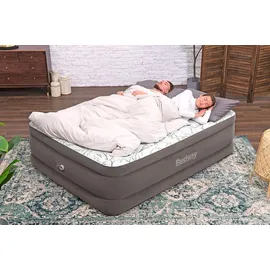 BESTWAY TriTech® Doppelluftbett Fashion FlockTM mit integrierter Elektropumpe 203 x 152 x 56 cm - Braun