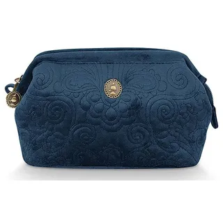 Pip Studio [DL] Cooper Cosmetic Purse Small Velvet Quiltey Days Blue 19x8.5x12cm