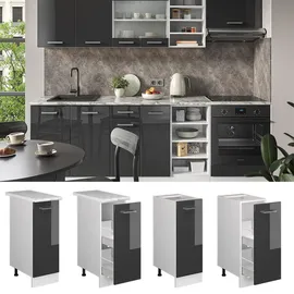 Vicco Apothekerschrank R-Line 30 cm ohne Arbeitsplatte Anthrazit Hochglanz
