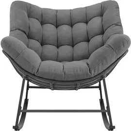 Tectake Schaukelstuhl Tami Polyester 93 x 89 x 99,5 cm Grau