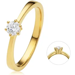 Diamantring ONE ELEMENT "0.2 ct Diamant Brillant Ring aus 585 Gelbgold" Gr. 50, gold, Fingerringe, Damen, 50, Gelbgold 585-Diamanten, Gelbgold 585, Diamanten, Damen Gold Schmuck