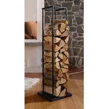 Dekoleidenschaft Kaminholz Ständer "Modern" aus Metall, schwarz, Holzständer, Holzlager