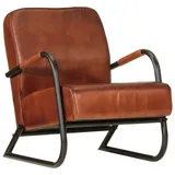 vidaXL Sessel 60 x 79 x 70 cm Braun Leder gepolstert