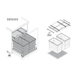 HAILO Allegro 2x 28 l Dunkelgrau