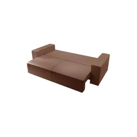 Selsey Schlafcouch Kunstleder 3-Sitzer Braun