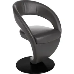 K+W Komfort & Wohnen Drehstuhl »Wave«, Design-Drehstuhl, schwarzer Drehteller K+W Komfort & Wohnen schoko + Drehteller in Metall schwarz Struktur
