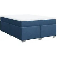 VidaXL Boxspringbett mit Matratze Blau 140x200 cm Stoff