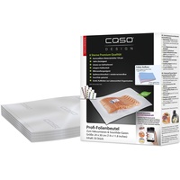 CASO Profi- Folienbeutel 20x30 cm / 50 Beutel, für alle Vakuumierer, BPA-frei, sehr stark & reißfest ca. 150μm, aromadicht, kochfest, Sous Vide, wiederverwendbar, inkl. Food Manager Sticker