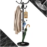 CASARIA Garderobenständer Marmorsockel 37 x 37 x 175 cm Schwarz