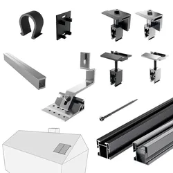 PV-Montagesystem Ziegeldach einstellbar, vertikal, 2 Kollektoren, Mounting Systems