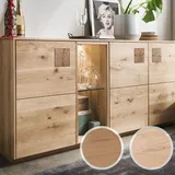 Massivholz »Davos« Sideboard III Wildeiche natur geölt / mit Beleuchtung
