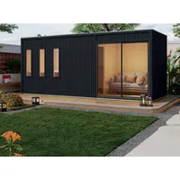 Karibu Design Saunahaus Monterey Blackline - 73 mm schwarz