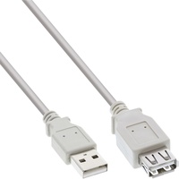 InLine USB 2.0 Verlängerung, Stecker / Buchse, Typ-A, beige/grau, 3m