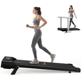 HomeFitnessCode Walking Pad mit Steigung für Zuhause - Laufband mit 5% Neigung Walkpad 1-10 KMH Walk Band Running Pad Treadmill Gehband, Schwarz