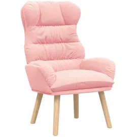 vidaXL Relaxsessel Polyester 69 x 74 x 93 cm Rosa mit Kissen