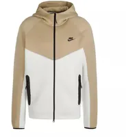 Nike Tech Fleece Colour Block Hoodie - Herren, Summit White/Khaki/Black, XS