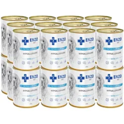 ENZO VET Hypoallergenes Futter mit Pute für Hunde 24x400g