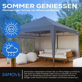 24move Seitenteile für Pavillon 2 Stück 2 x 3 m Grau