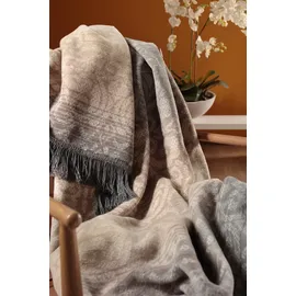 Biederlack Wohndecke »Wohndecke Ornament« im klassischen Design grau