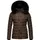 Navahoo Damen, warme Winter Steppjacke mit Abnehmbarer Kunstfell-Kapuze Milianaa Dark Choco Gr. S - S