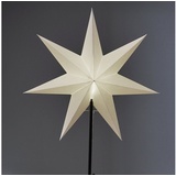 Star Trading Stehlampe Weihnachtsstern Frozen von Star Trading, 3D Papierstern Weihnachten in Weiß, Dekostern Stehleuchte mit Kabelschalter, E14, Höhe: 80 cm