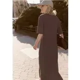 Street One Midi-Kleid mit Rundhals und Knopfdetail - Braun