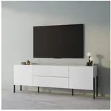 INOSIGN Lowboard »Jukon,Breite 200 cm, moderne grifflose TV-Kommode,2 Türen/2 Schubladen«, TV-Schrank mit viel Stauraum, TV-Board, push-to-open-Funktion, weiß