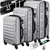 KESSER KESSER® 3tlg. Hartschalenkofferset Hartschalenkoffer Reisekoffer Set Reisekofferset Trolley Koffer Inkl. Kofferwaage + Gepäckanhänger Rollkoffer Schloss 4 Rollen ABS-Hartschale Teleskopgriff M-L-XL