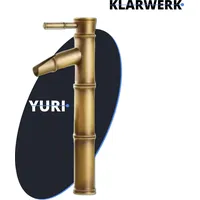 Klarwerk YURI | Bambus Wasserfall Wasserhahn Bad Messing Gold