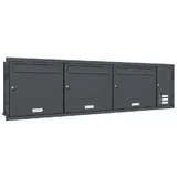 AL Briefkastensysteme Wandbriefkasten 3 Fach Anthrazit