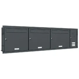 AL Briefkastensysteme Wandbriefkasten 3 Fach Anthrazit