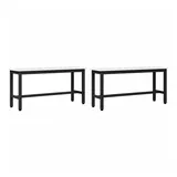 vidaXL Esstischbank 2 pcs Weiß 100 x 32,5 x 49 cm Massives Kiefernholz