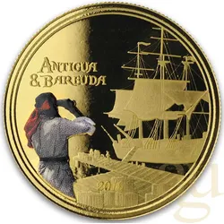 1 Unze Goldmünze EC8 Antigua & Barbuda - Rum Runner 2019 - coloriert