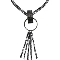 FIRETTI Y-Kette Rough Rings grau / Metall
