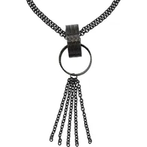 FIRETTI Y-Kette Rough Rings grau / Metall