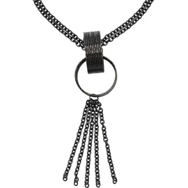 FIRETTI Y-Kette Rough Rings grau / Metall