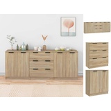 vidaXL 3-tlg. Sideboard Sonoma Eiche-Optik Holzwerkstoff