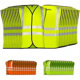 German Wear Warnweste 12 x Warnweste set (Spar-Set, 12er-Pack) 12x Warnweste Sicherheitsweste Auto Sicherheitswarnweste Pannenweste gelb L