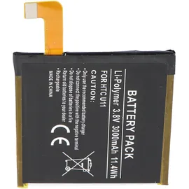 AccuCell Akku passend für HTC U11, Li-Polymer, 3,8V, 3000mAh, 11,4Wh, built-in, ohne Werkzeug